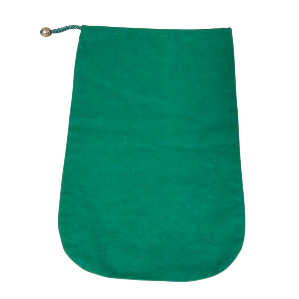 Vintage 1970s Gucci Green Fleece Dust Bag 8x13 Drawstring Storage Pouch Italy - Picture 2 of 7
